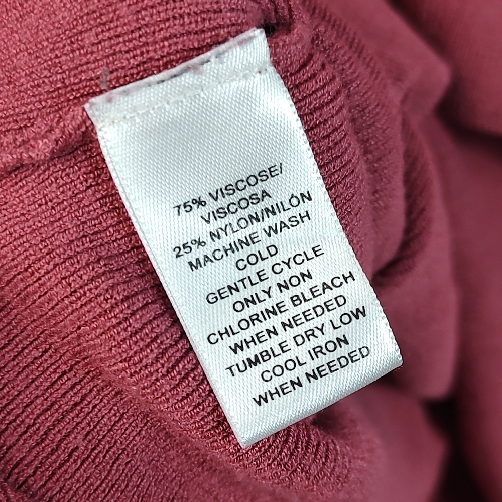 Ann Taylor LOFT Mauve Red Long Sleeve Sweater V-neck XL - Picture 7 of 10